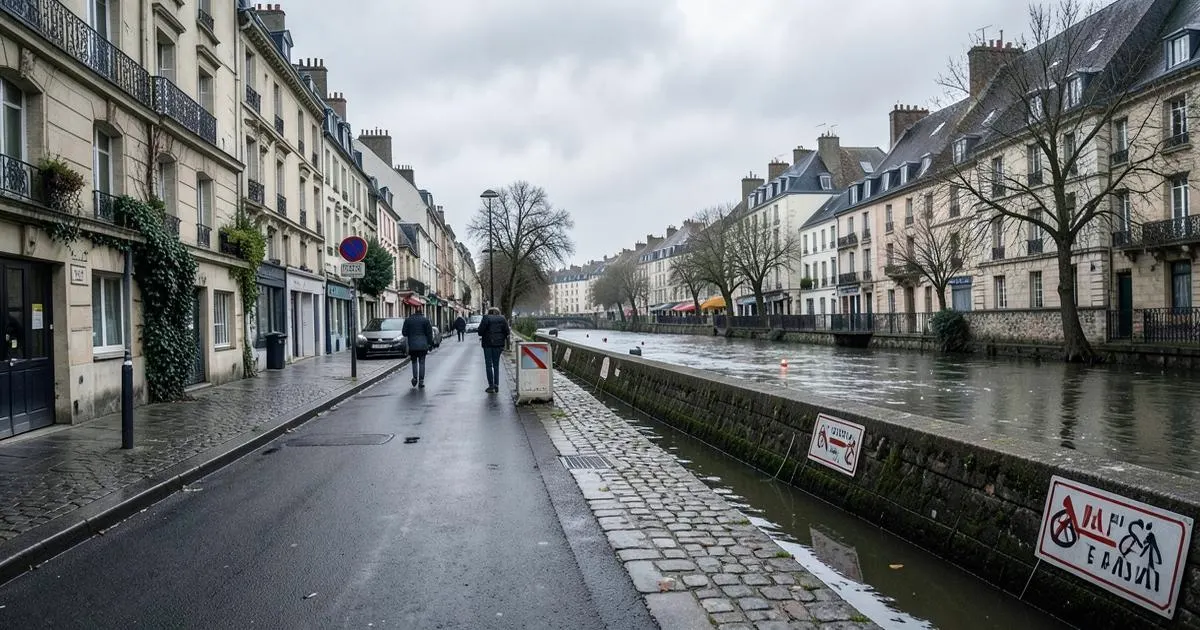 Quais et rue exposés au risque d’inondation à Marmande